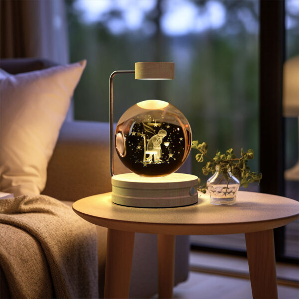 Crystal Ball Cosmic Dinosaur Indoor Night Light USB Power Warm Bedside Light Birthday Gift Night Lamp - Image 9